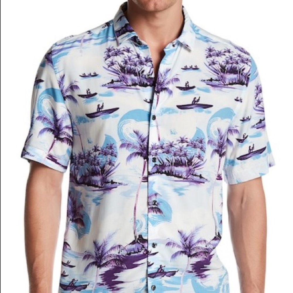 TOPMAN Short Sleeve Hawaiian Dress Shirt